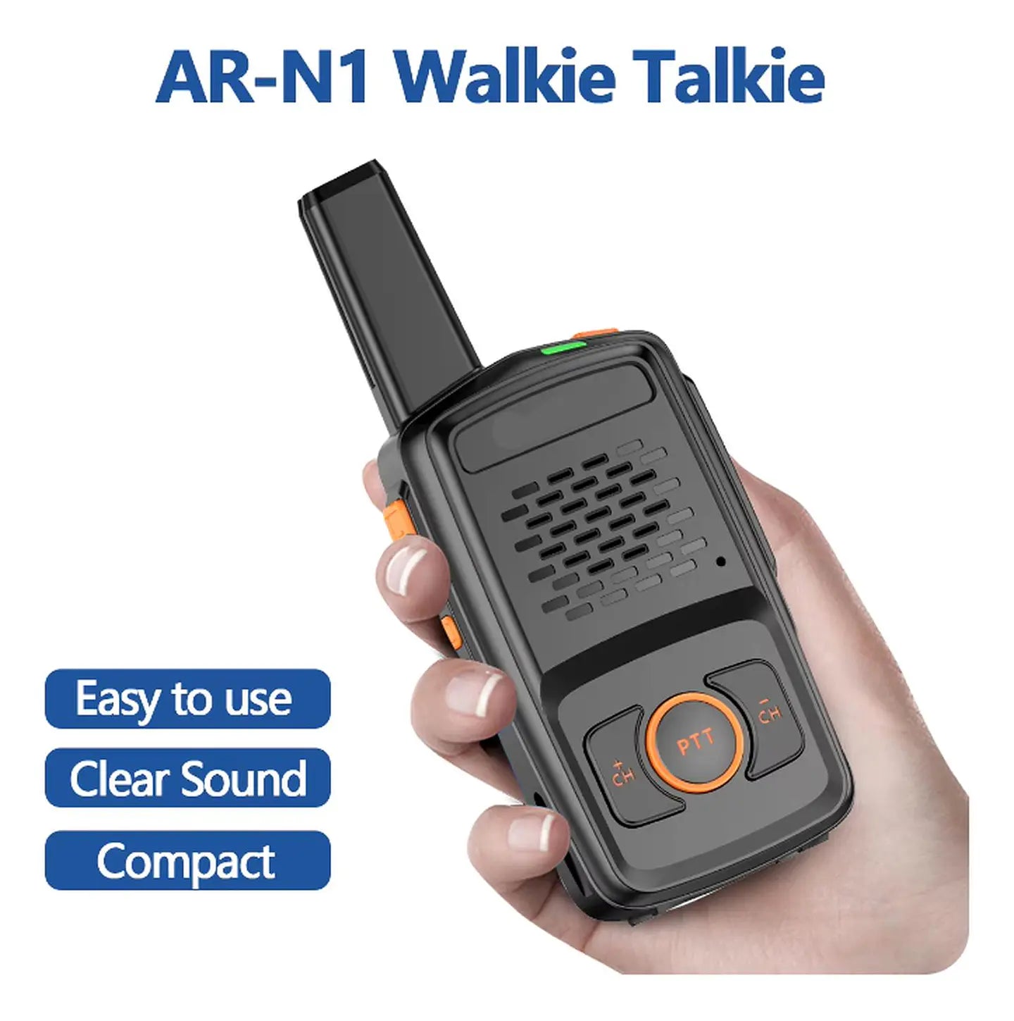 Pack Radio Transmisor Walkie Talkie Negro Frecuencia 400-470MHz