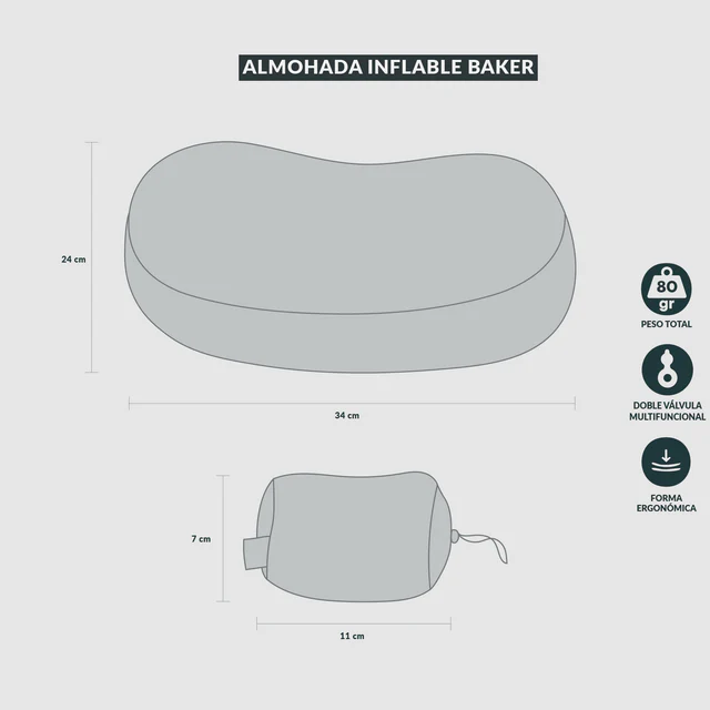 ALMOHADA INFLABLE ATAKAMA BAKER AZUL