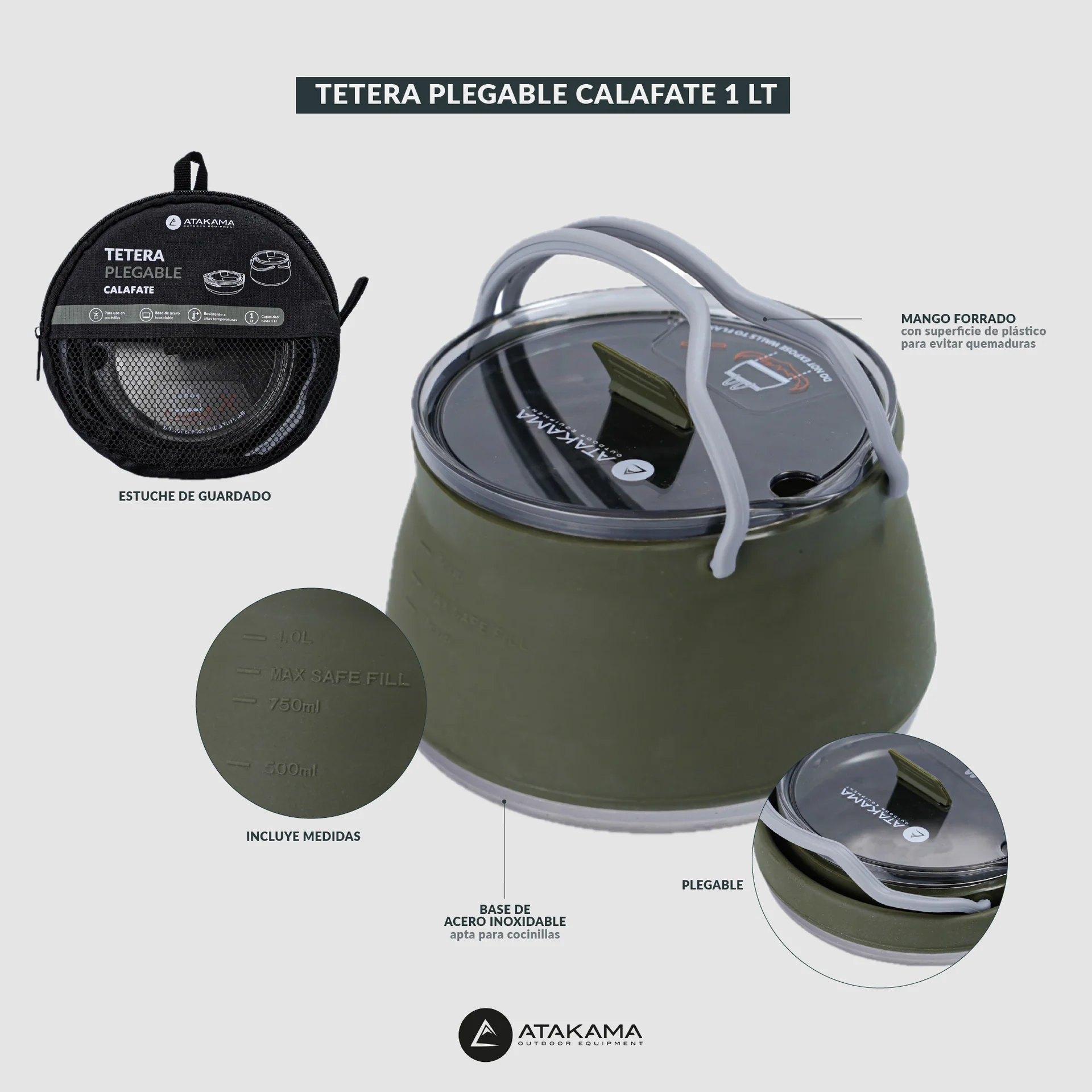 TETERA PLEGABLE ATAKAMA CALAFATE 1LT VERDE