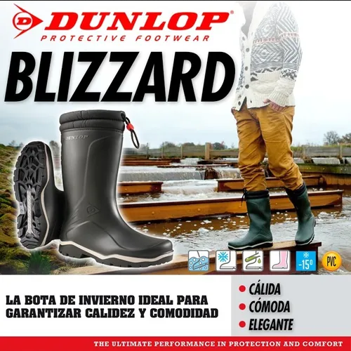 BOTA DE AGUA DUNLOP BLIZZARD FUR LINING | NEGRO