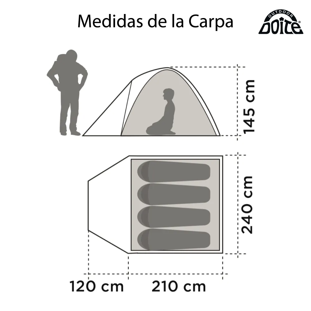 CARPA FAMILIAR DOITE HI CAMPER SL 4 PERSONAS
