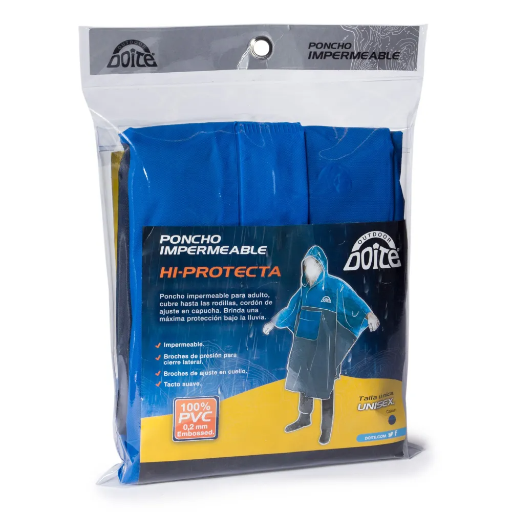 PONCHO IMPERMEABLE DOITE UNISEX HI-PROTECTA AZUL