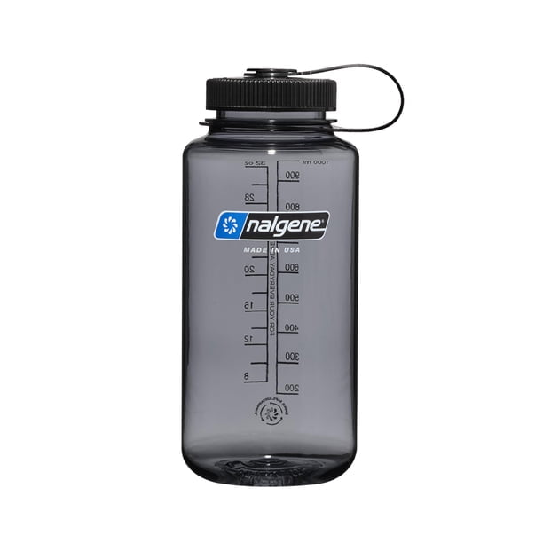 BOTELLA NALGENE WIDE MOUTH GRAY W/BLACK CAP 32OZ