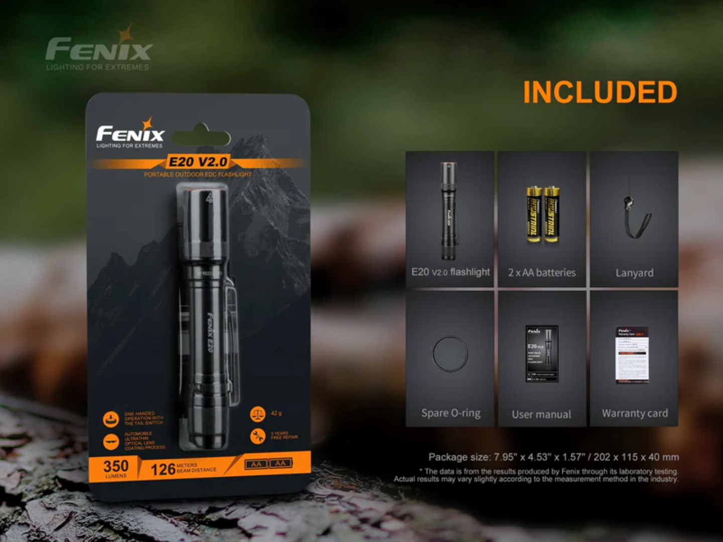 LINTERNA FENIX E20 V2.0 | 350 LUMENES