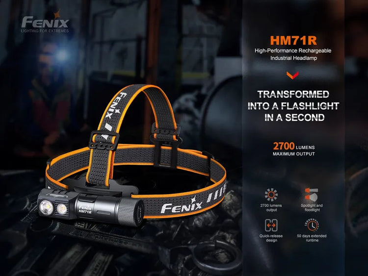 LINTERNA FRONTAL FENIX HM71R NEGRO