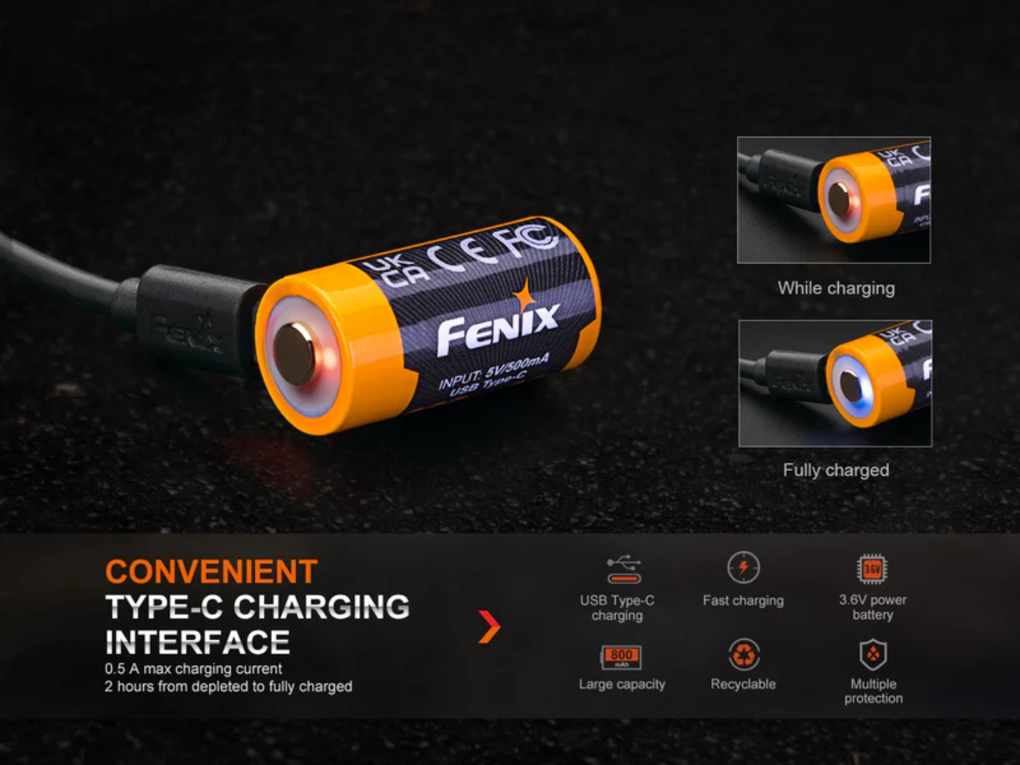 BATERIA FENIX 16340 800 MAH