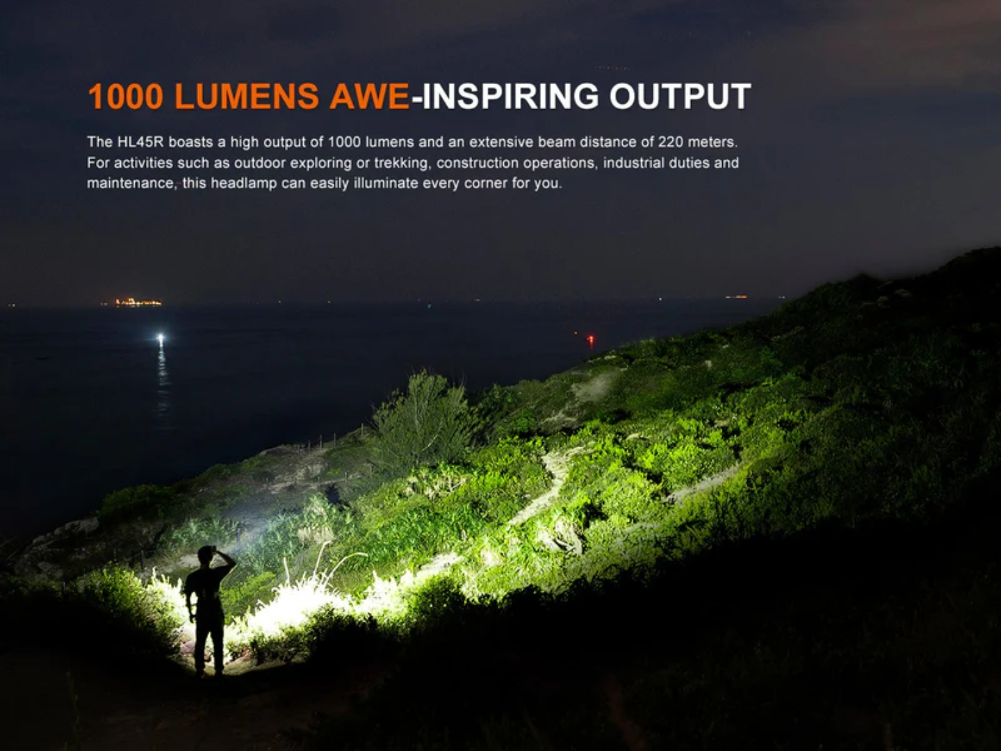 LINTERNA FRONTAL FENIX HL45R | 1000 LUMENES