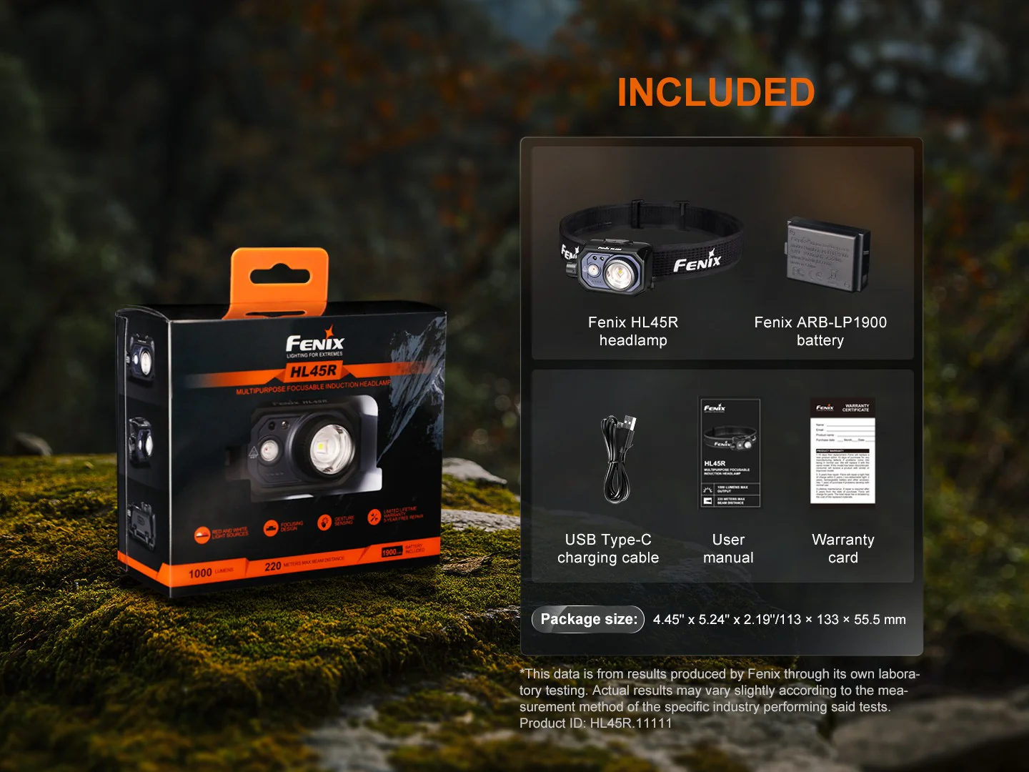 LINTERNA FRONTAL FENIX HL45R | 1000 LUMENES