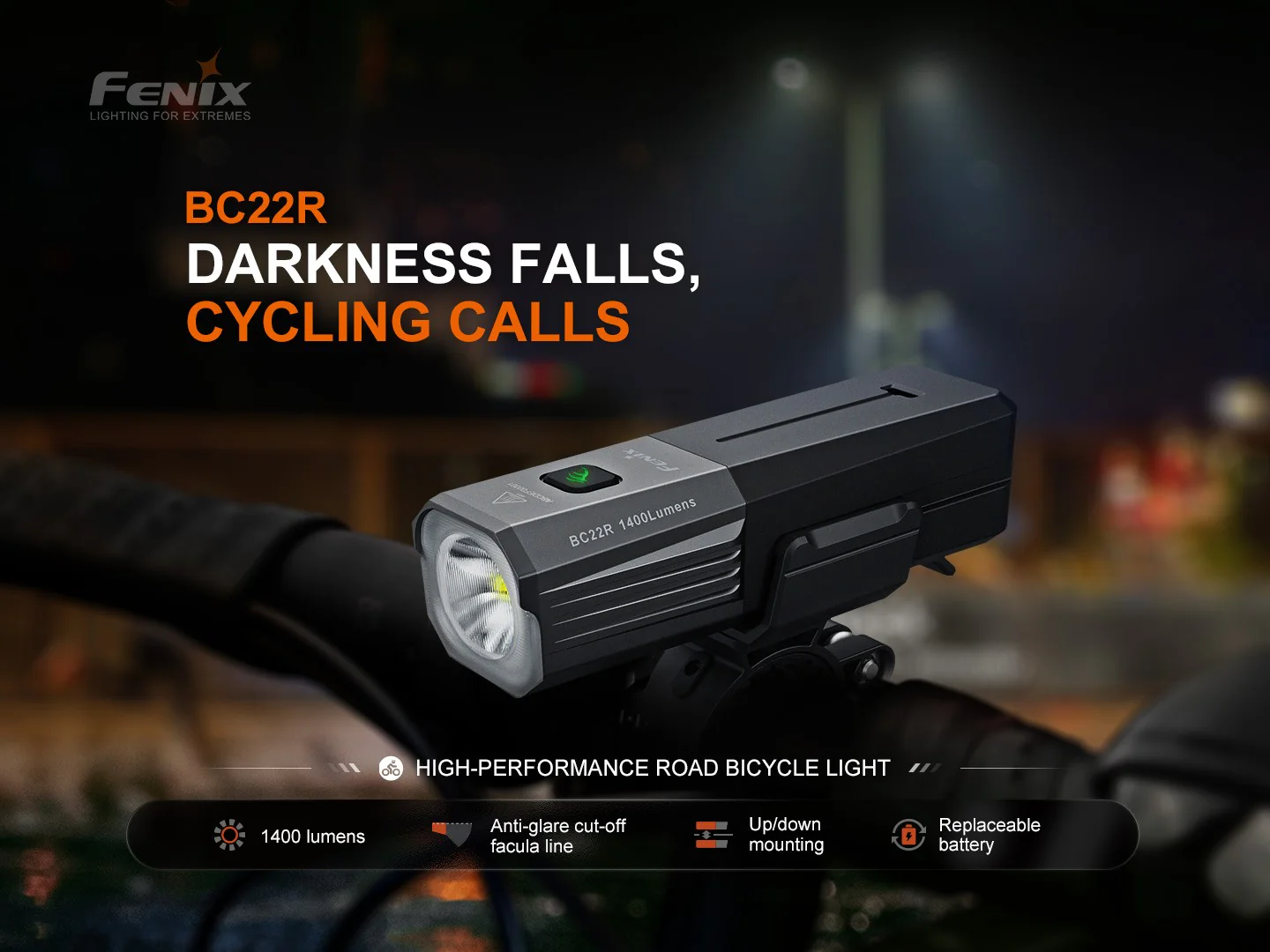 LINTERNA BICICLETA FENIX BC22R | 1400 LUMENES