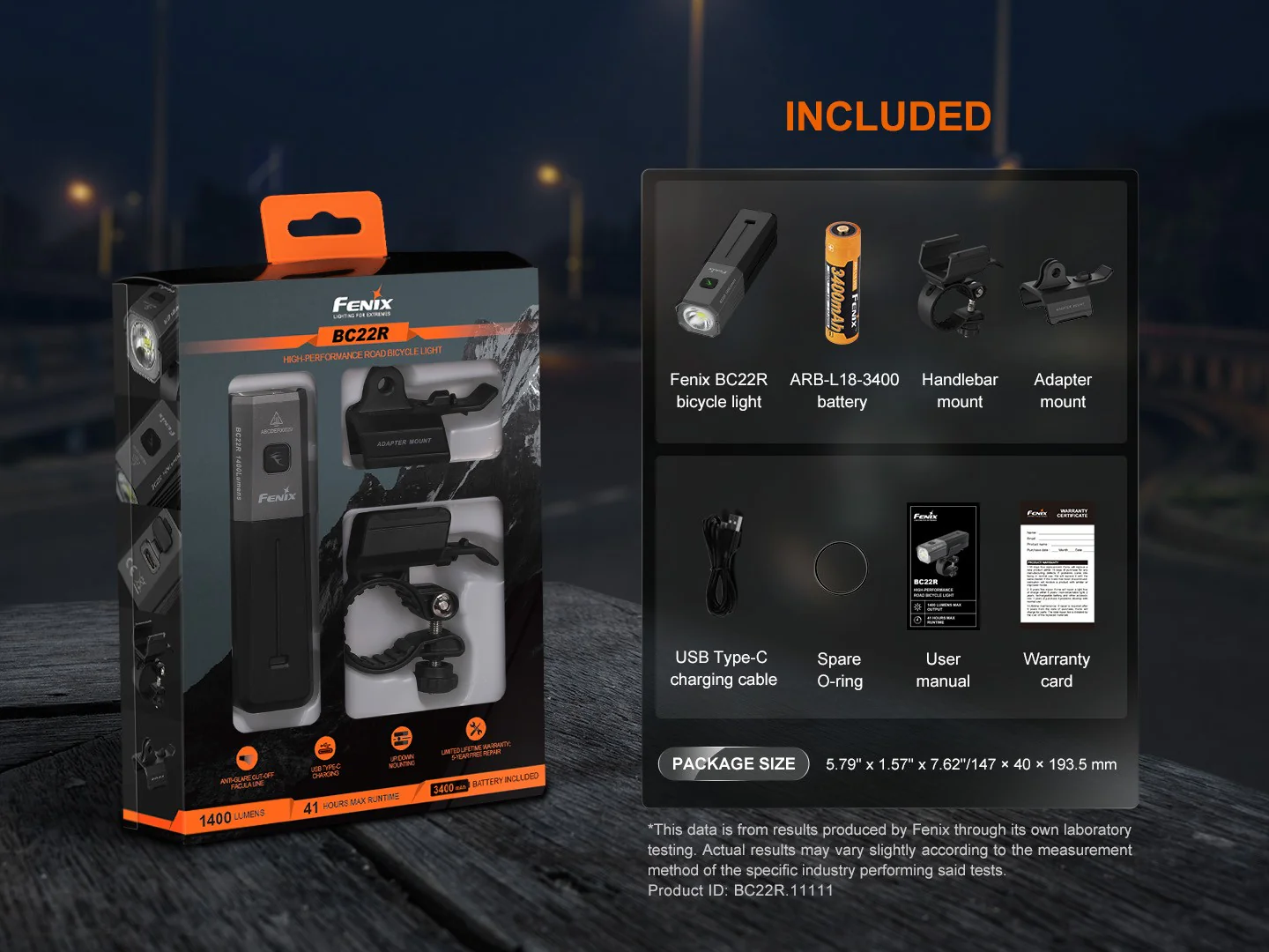 LINTERNA BICICLETA FENIX BC22R | 1400 LUMENES