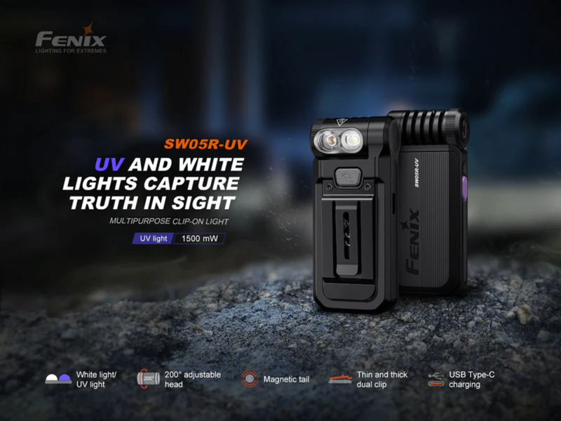 LINTERNA FENIX SW05R-UV NEGRO