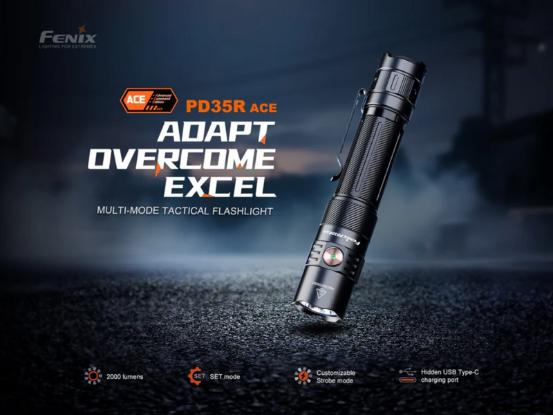 KIT LINTERNA FENIX PD35R ACE + CL1 NARANJA (BOGO)