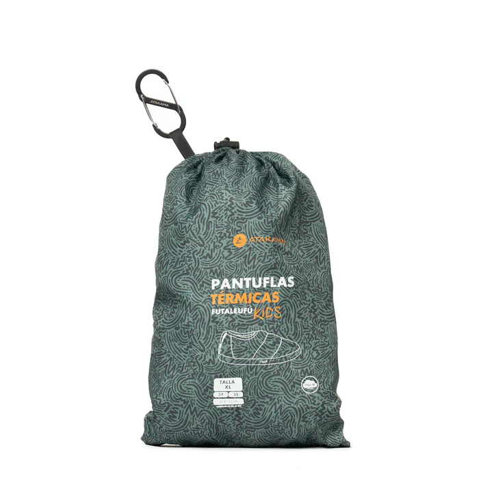 PANTUFLAS ATAKAMA KIDS FUTALEUFU VERDE GRISÁCEO
