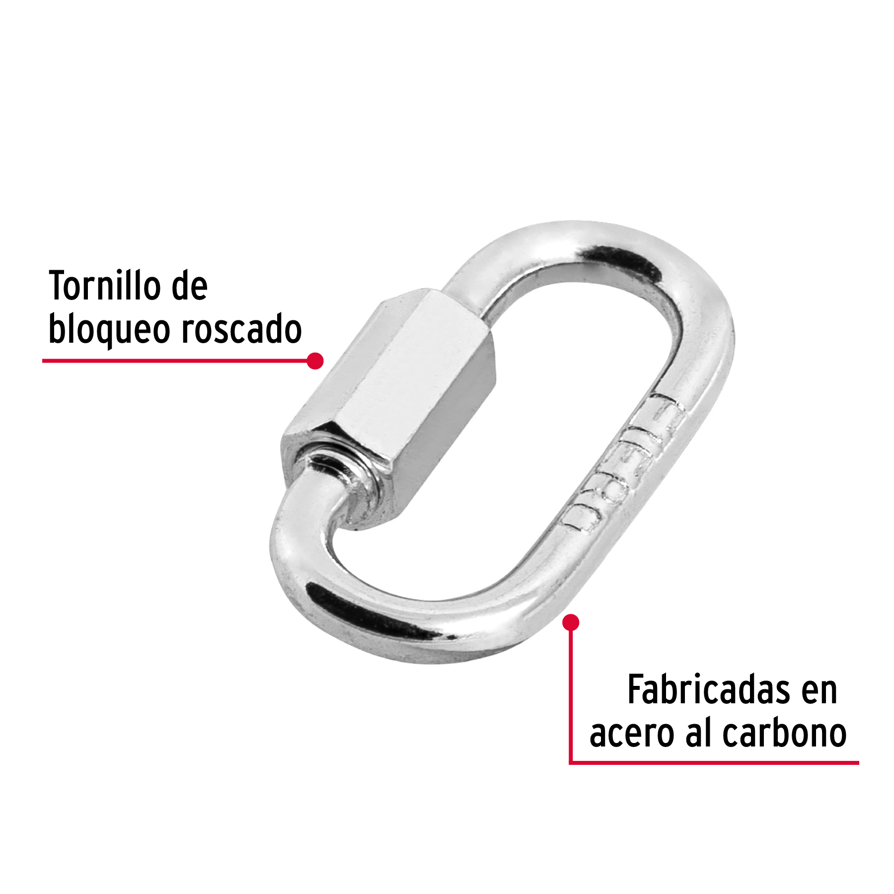 BANDOLA DE ACERO FIERO 1/8 CON SEGURO | 100 KGS