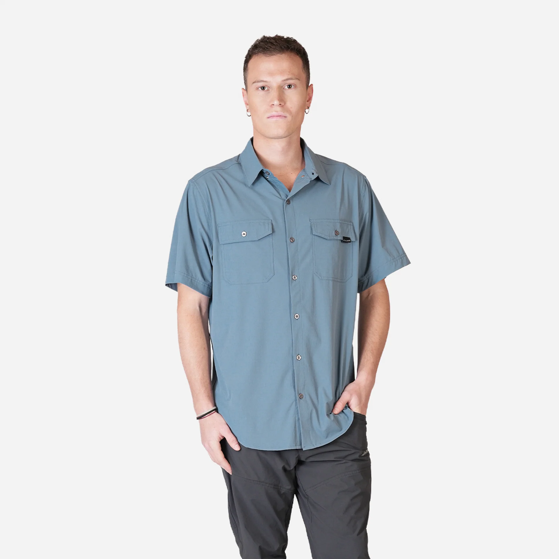 CAMISA MANGA CORTA ATAKAMA HOMBRE HORIZONTE AZUL