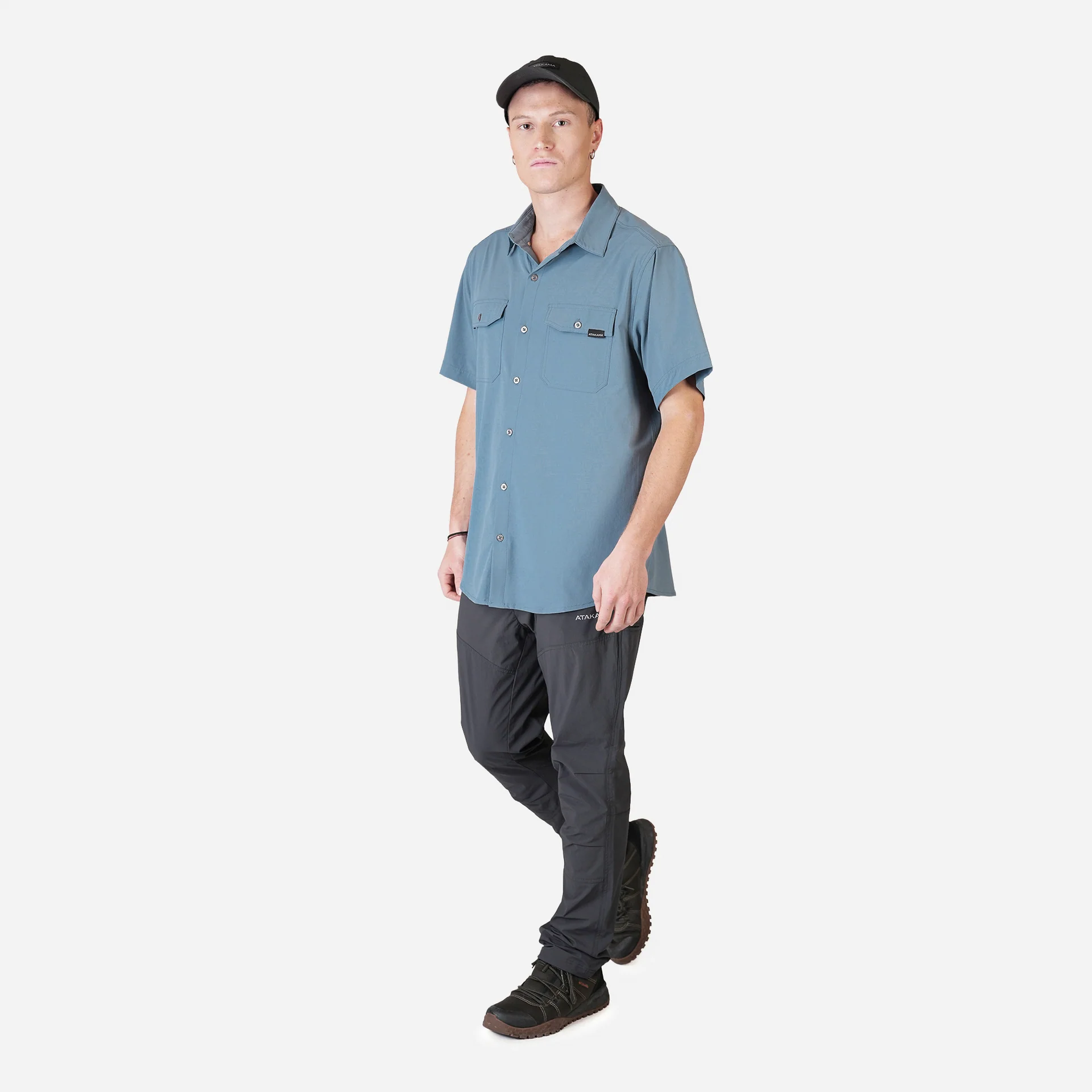 CAMISA MANGA CORTA ATAKAMA HOMBRE HORIZONTE AZUL