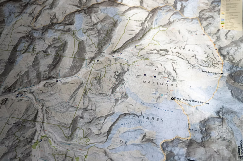 MAPA CORDILLERA DE SANTIAGO ANDES PROFUNDO
