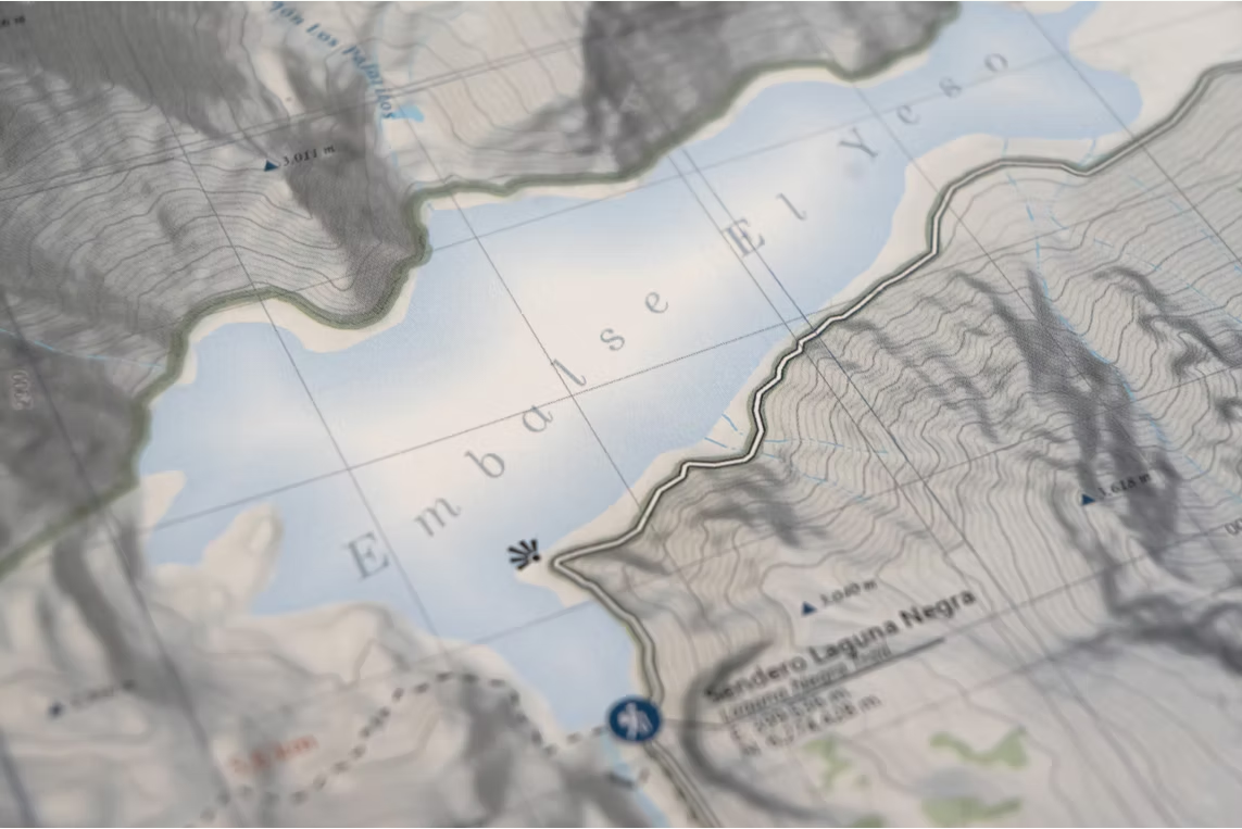 MAPA CORDILLERA DE SANTIAGO ANDES PROFUNDO