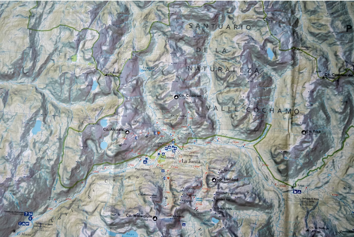MAPA VALLE DE COCHAMÓ ANDES PROFUNDO