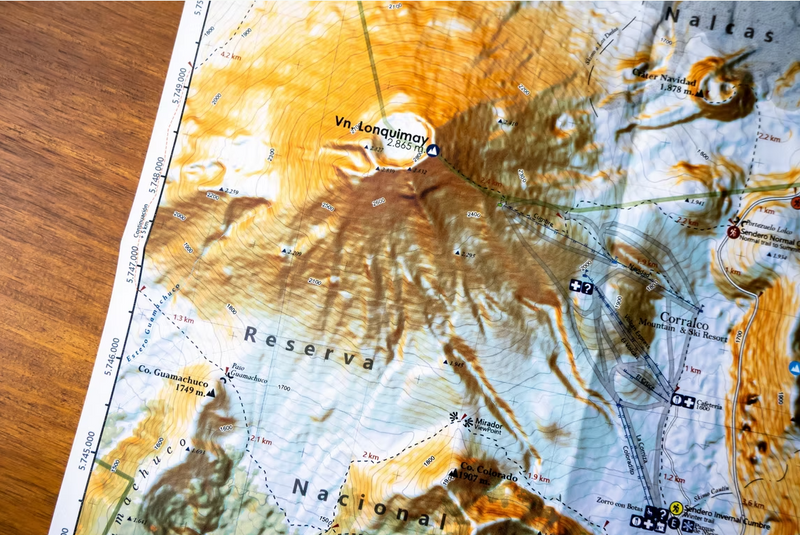 MAPA VOLCAN LONQUIMAY ANDES PROFUNDO