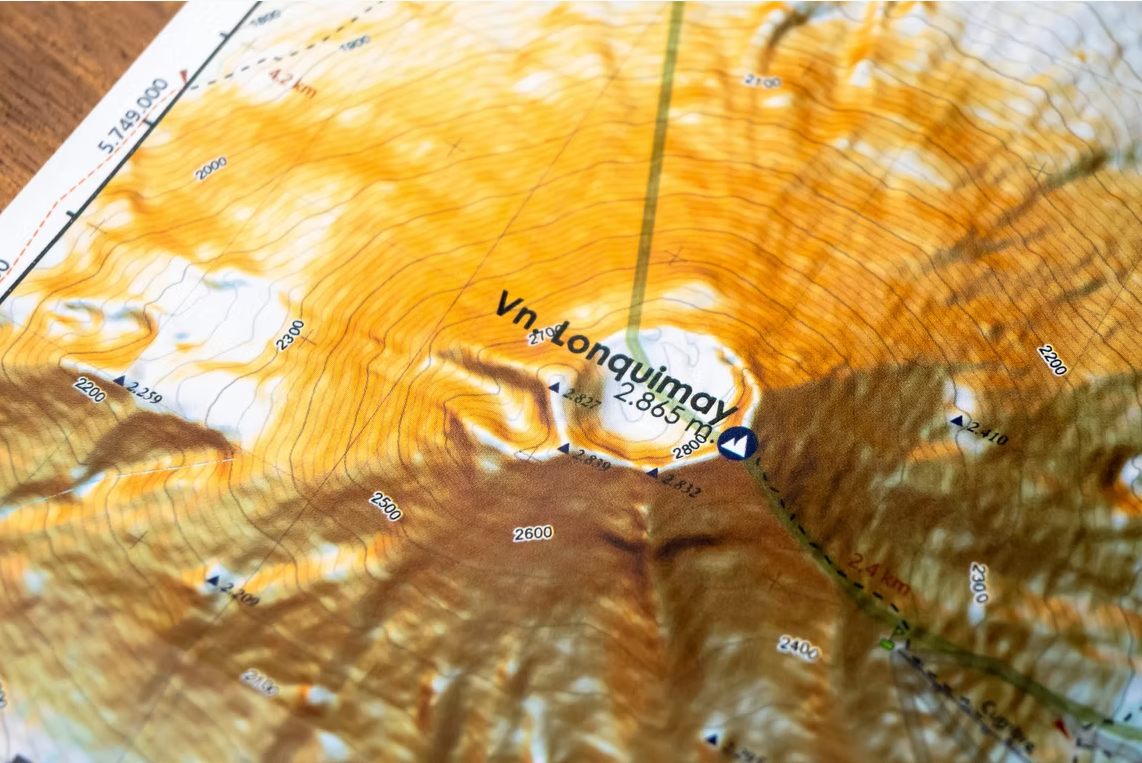 MAPA VOLCAN LONQUIMAY ANDES PROFUNDO