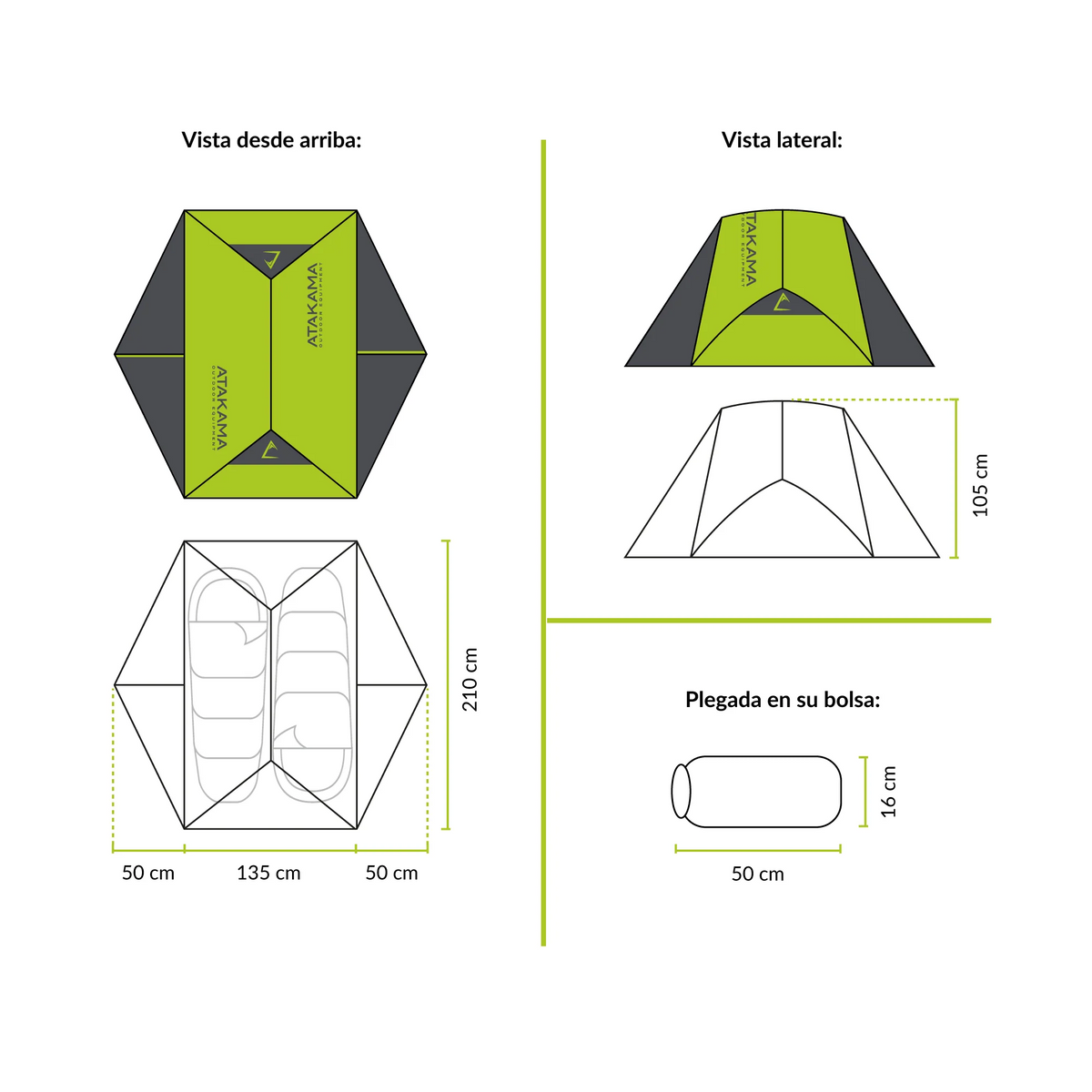 CARPA ATAKAMA CARELMAPU 2P | 4 ESTACIONES