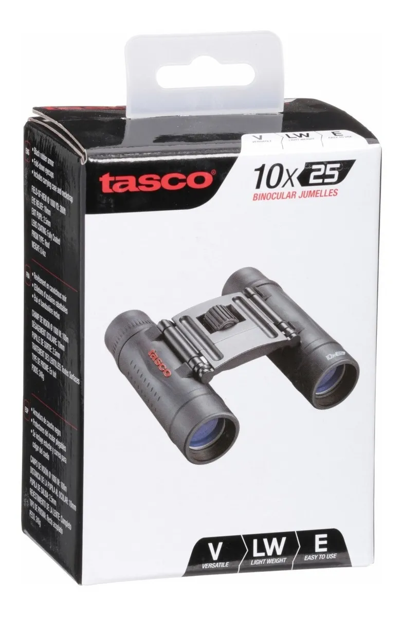 BINOCULAR TASCO ESSENTIALS 10X25 ROOF NEGRO CAJA