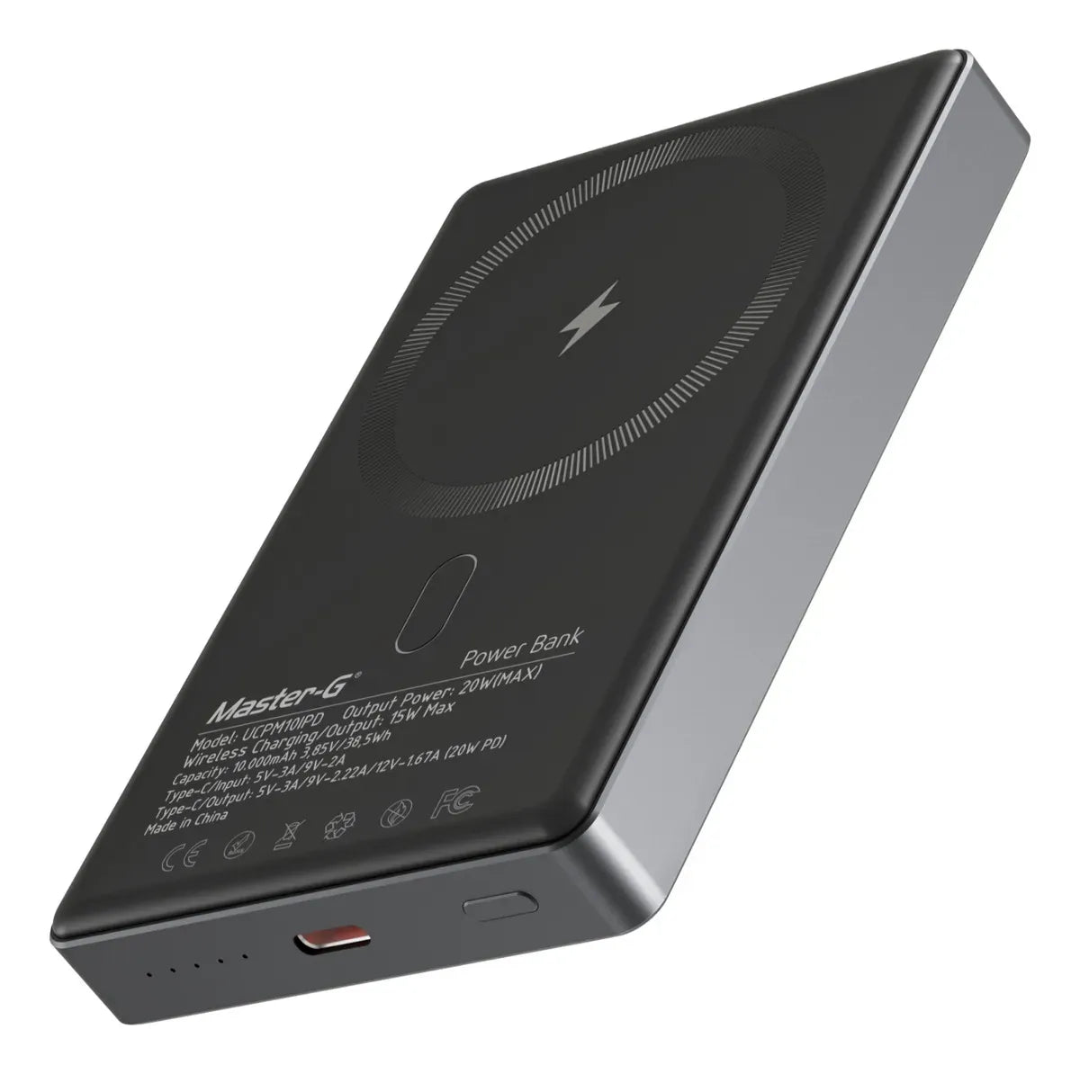 BANCO DE CARGA MASTER-G MAGSAFE 10000mAh SILVER