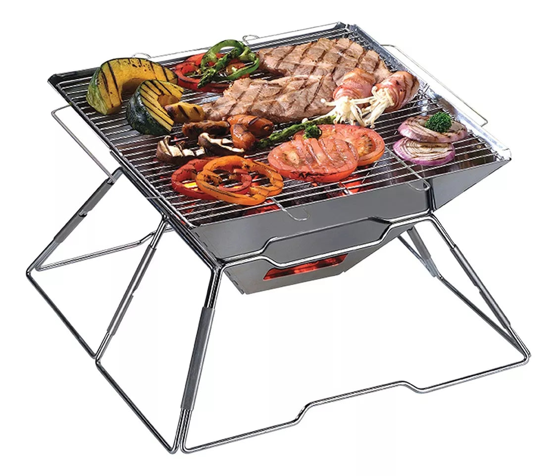 PARRILLA PLEGABLE XENA 2-4 PERSONAS PLATEADO DOITE