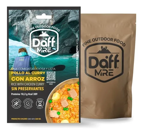 RACIÓN DAFF MRE POLLO AL CURRY CON ARROZ | 260 GRS