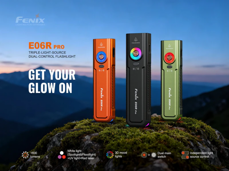 LINTERNA FENIX E06R PRO NARANJO 1600 LUMENES