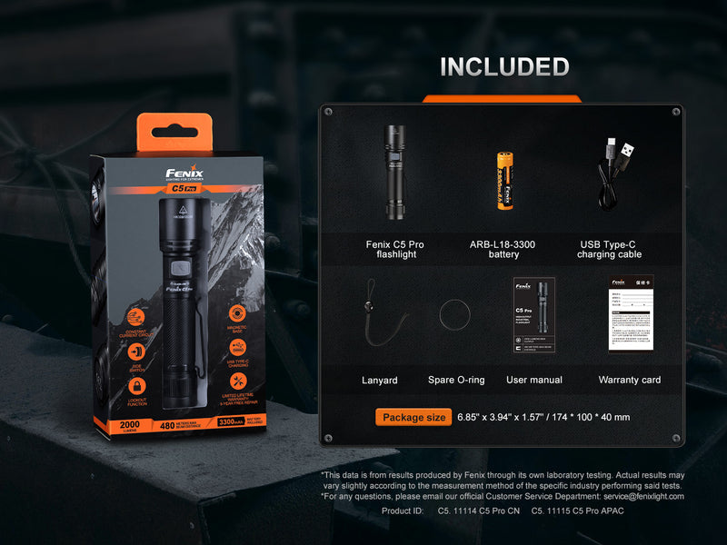 LINTERNA FENIX C5 PRO | 2000 LUMENES