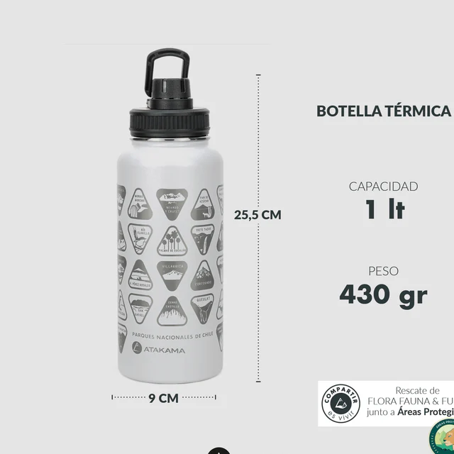 BOTELLA TÉRMICA ATAKAMA PARQUES NACIONALES 1LT
