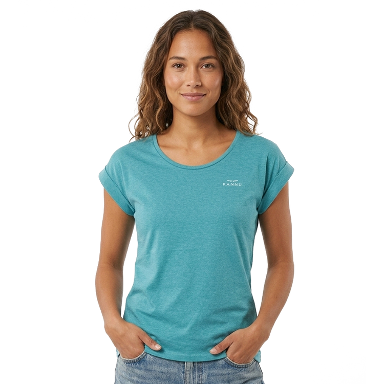 POLERA KANNU M/C ESTAMPADA LOGO TURQUESA TALLA S