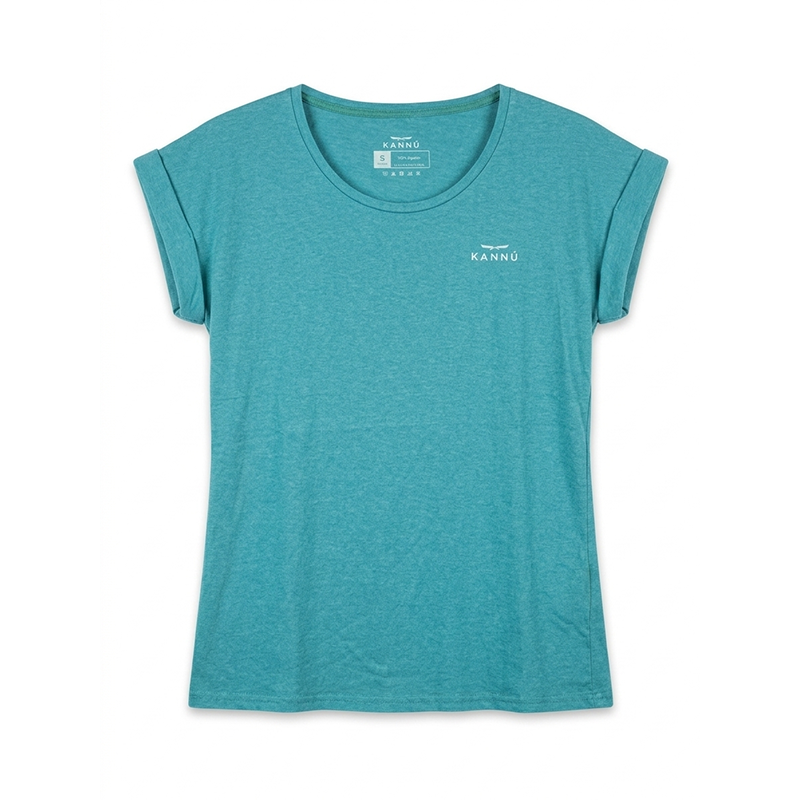 POLERA KANNU M/C ESTAMPADA LOGO TURQUESA TALLA S