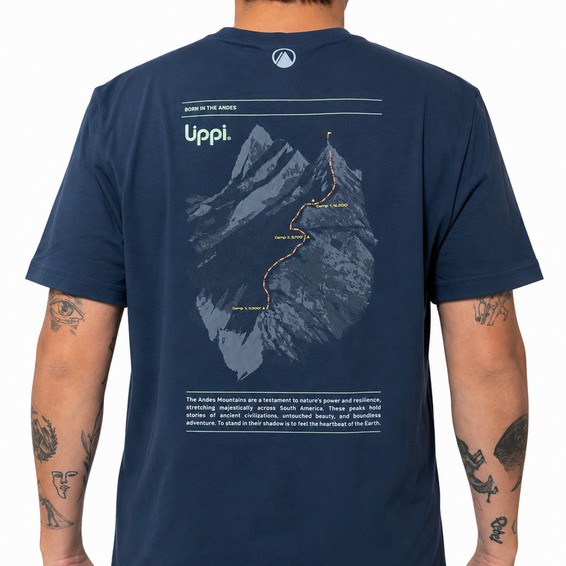 POLERA HOMBRE PLAN AND CLIMB LIPPI AZUL OSCURO