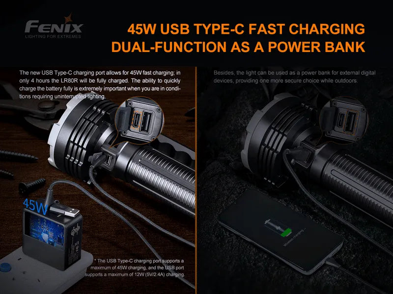 LINTERNA FENIX LR80R | 18000 LUMENES
