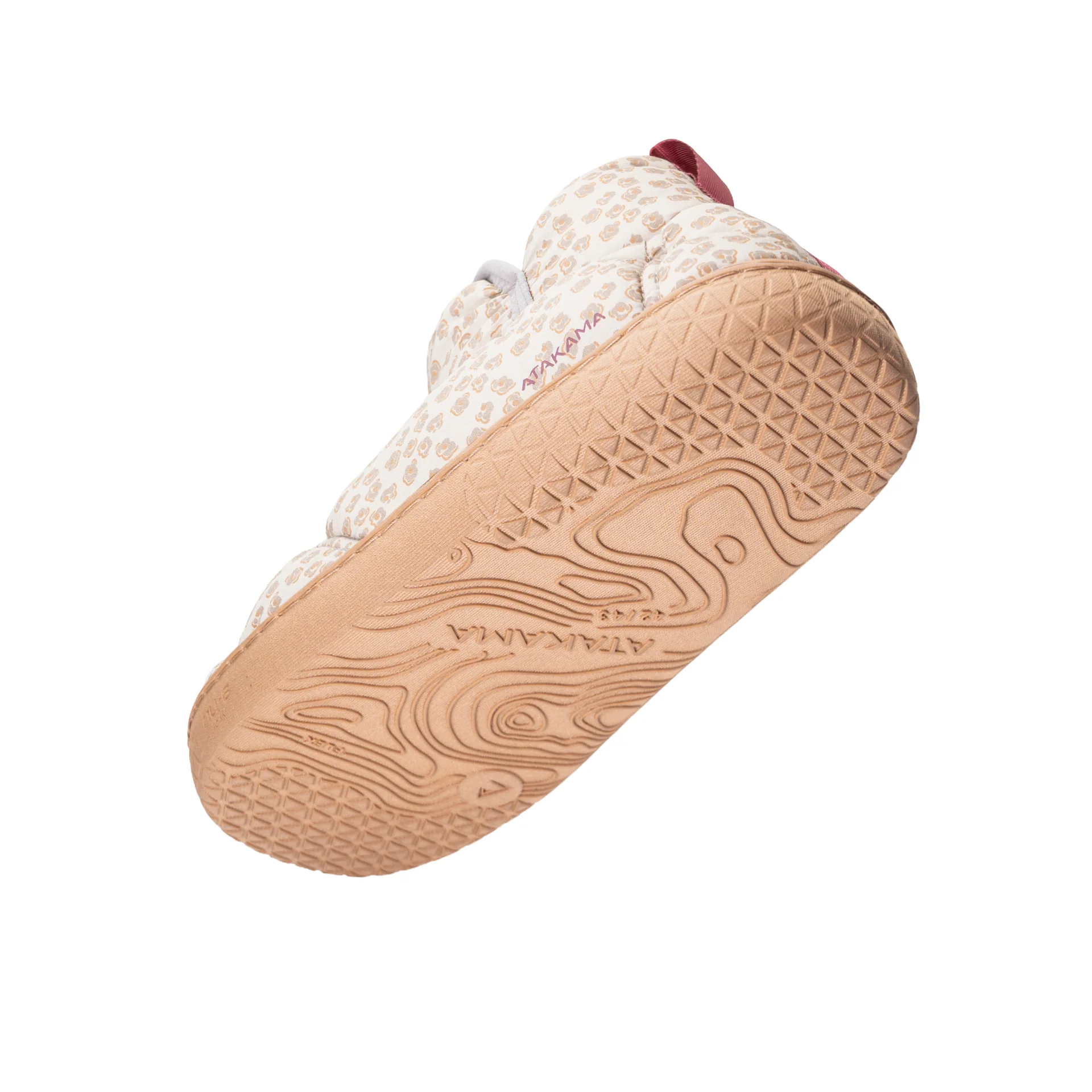 PANTUFLA ATAKAMA NAVARINO BEIGE FLORES PRINT FLEX