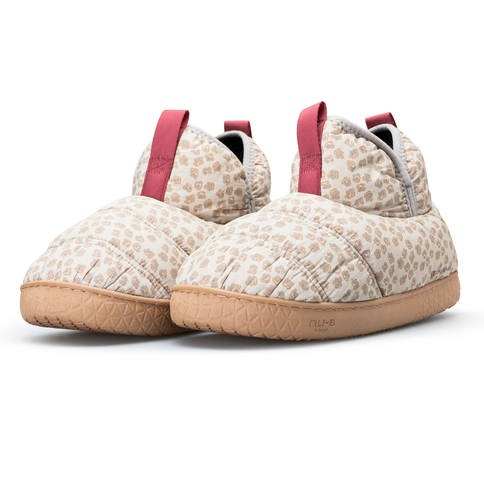 PANTUFLA ATAKAMA NAVARINO BEIGE FLORES PRINT FLEX