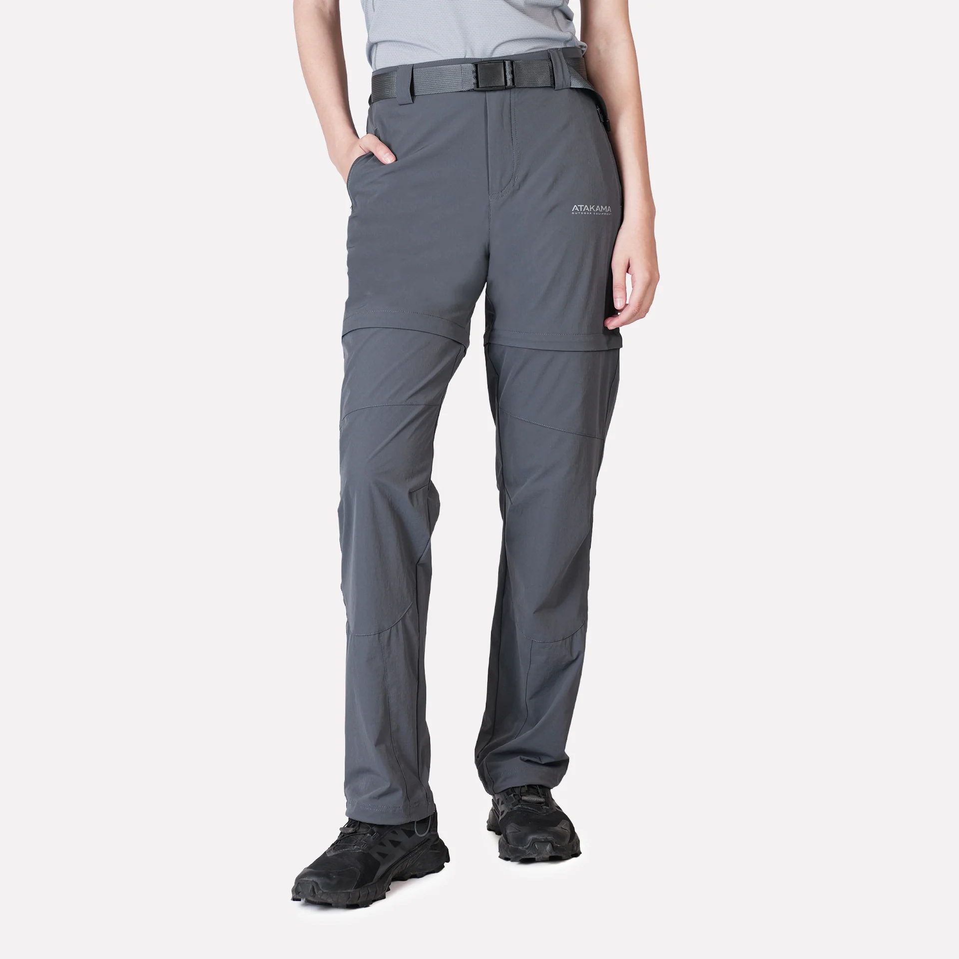 PANTALON DESMONTABLE ATAKAMA TREKKING MUJER TRAVESIA GRIS