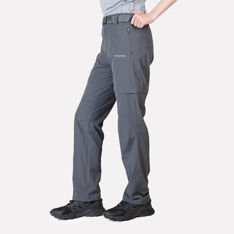 PANTALON DESMONTABLE ATAKAMA TREKKING MUJER TRAVESIA GRIS