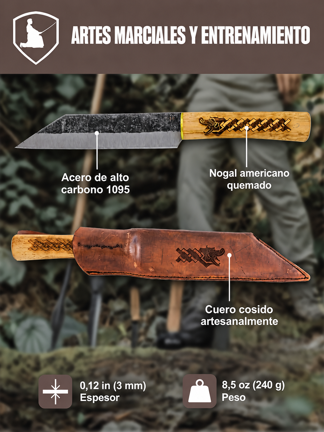 CUCHILLO CONDOR NORSE SEAX DRAGON KNIFE