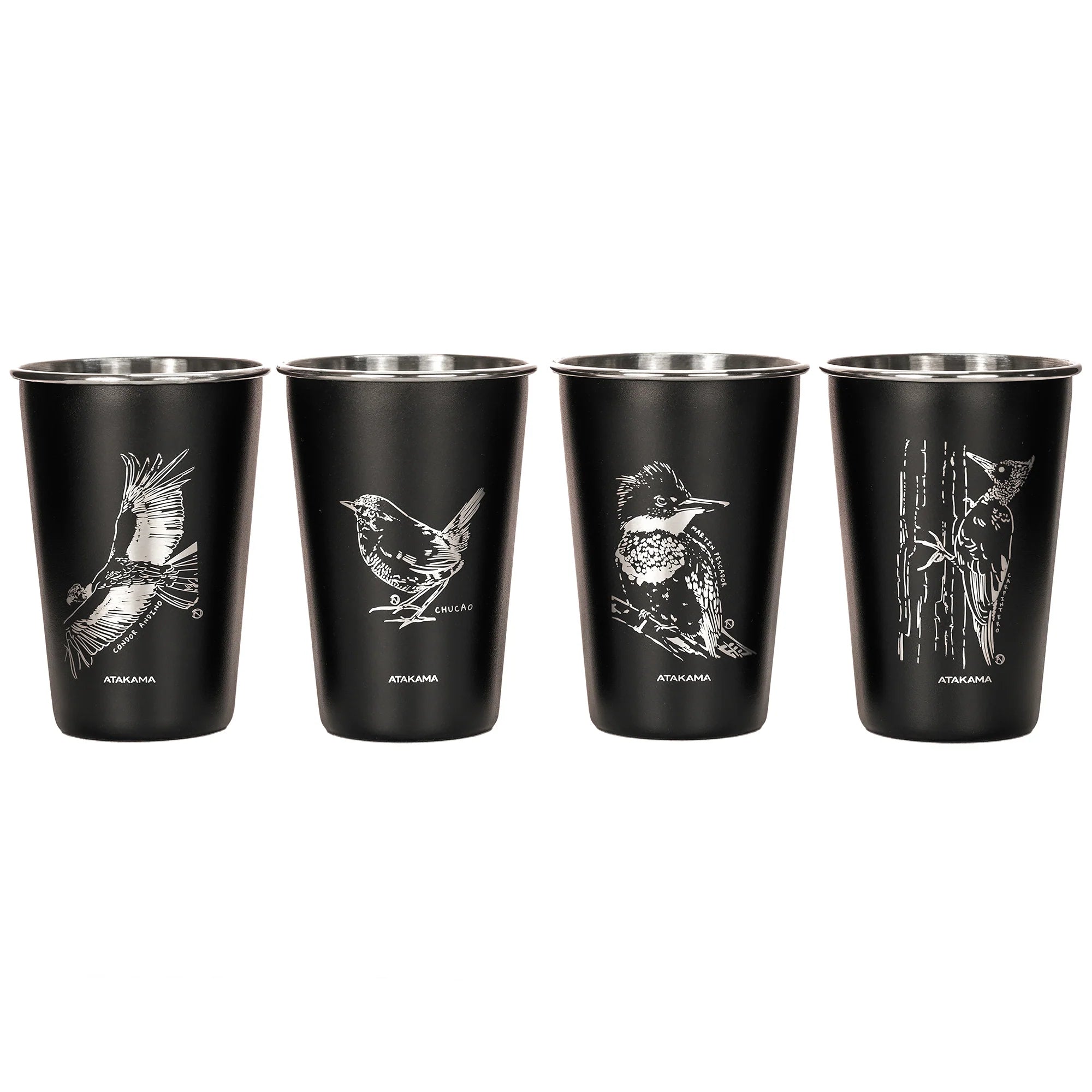 SET DE 4 VASOS AVES CHILENAS 480 ML ATAKAMA