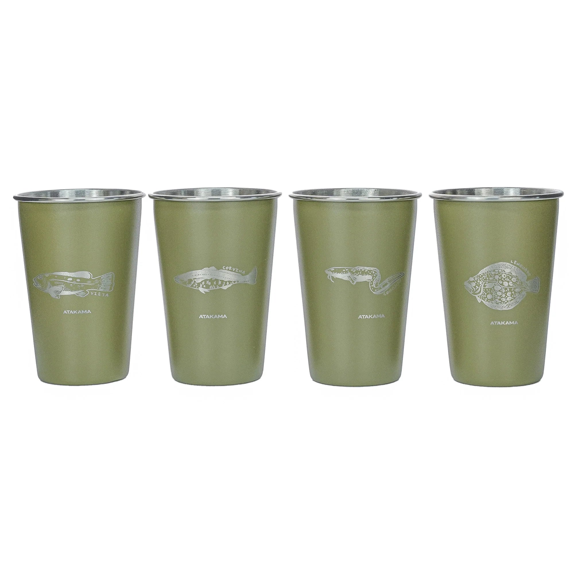 SET DE 4 VASOS PECES CHILENOS 480 ML ATAKAMA