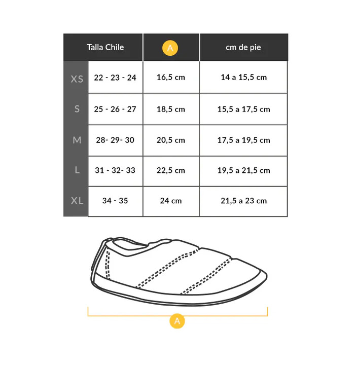 PANTUFLAS ATAKAMA KIDS FUTALEUFU AMARILLO HELECHO