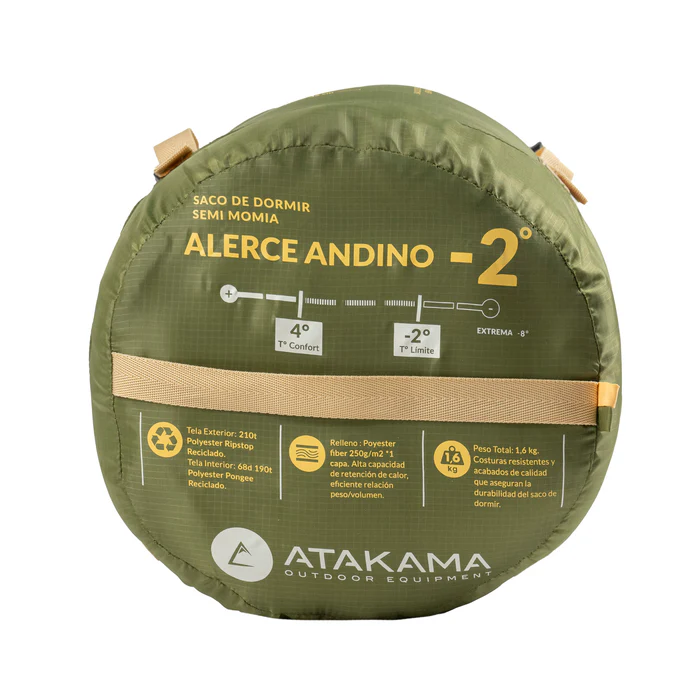 SACO DE DORMIR ATAKAMA ALERCE ANDINO | -2° GRADOS