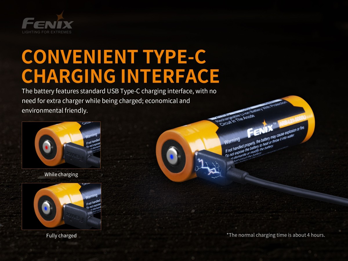 BATERIA FENIX 21700 ARB-L21 USB 5000 MAH
