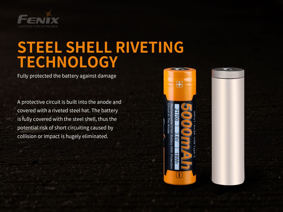 BATERIA FENIX 21700 ARB-L21 USB 5000 MAH