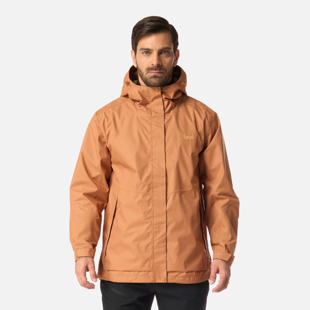 CHAQUETA IMPERMEABLE HOMBRE LIPPI BDRY HOODY JACKET CAFÉ CLARO