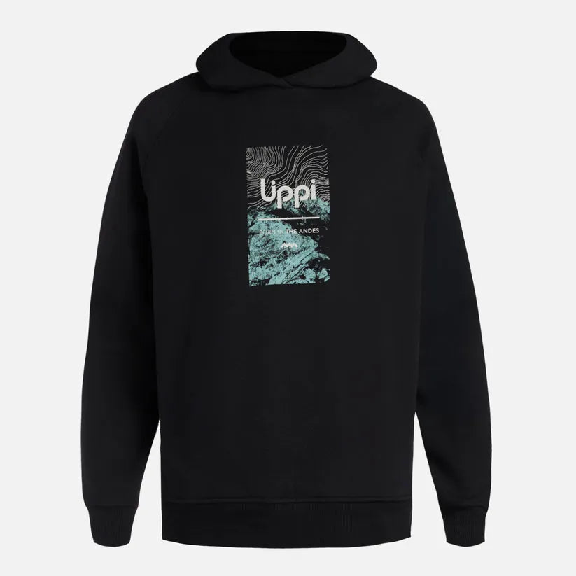 POLERON HOMBRE INSIGNE HOODY SWEATSHIRT FRONT PRINT LIPPI NEGRO